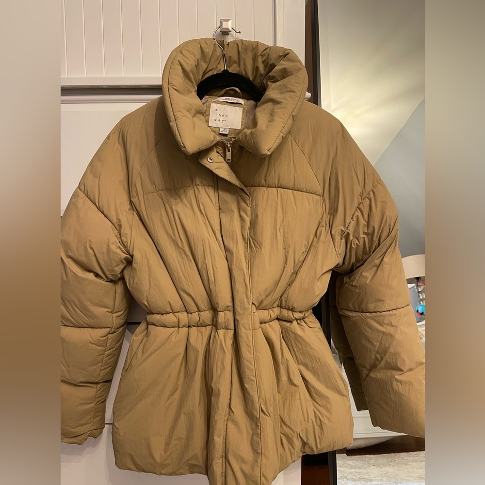 Tan waterproof coat